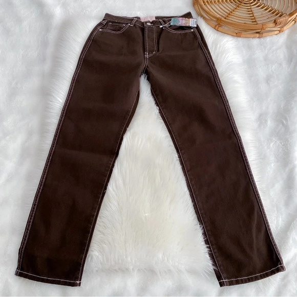 Revice Ex Boyfriend Miss Me Jeans Dark Brown Women’s 28 New - Picture 7 of 16